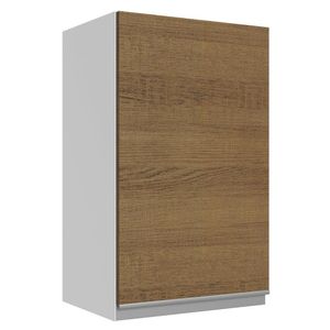 Armário Aéreo Madesa Acordes 100% MDF 40 cm 1 Porta - Branco/Rustic