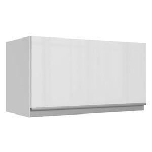 Armário Aéreo Madesa Acordes 100% MDF 60 cm 1 Porta Basculante - Branco Brilho