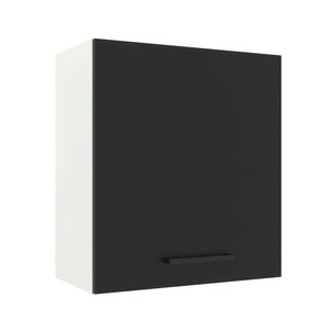 Armário Aéreo Madesa Agata 60 cm 1 Porta - Branco/Preto