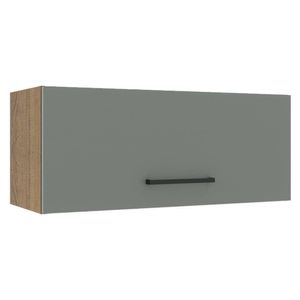 Armário Aéreo Madesa Agata 80 cm 1 Porta Basculante - Rustic/Cinza