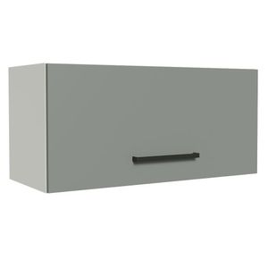 Armário Aéreo de Cozinha Madesa Agata 70 cm 1 Porta Basculante - Branco/Cinza