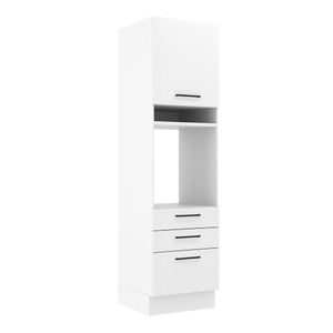 Torre Quente Madesa Agata 60 cm 1 Porta 3 Gavetas - Branco