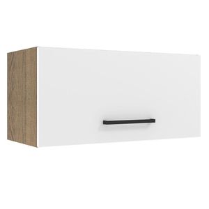 Armário Aéreo de Cozinha Madesa Agata 70 cm 1 Porta Basculante - Rustic/Branco