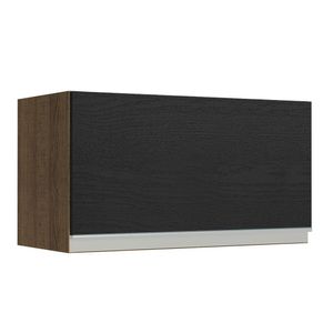 Armário Aéreo Madesa Glamy 60 cm 1 Porta - Rustic/Preto