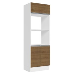 Torre Quente Para 2 Fornos Madesa Acordes 100% MDF - Branco/Rustic