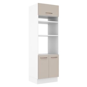 Torre Quente Armário de Cozinha 70 cm 3 Portas Branco/Crema Agata Madesa