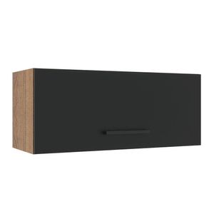 Armário Aéreo Madesa Agata 80 cm 1 Porta Basculante - Rustic/Preto