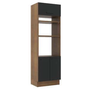Torre Quente Madesa Agata 70 cm 3 Portas - Rustic/Preto