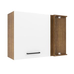 Armário Aéreo de Canto Madesa Agata 1 Porta  Rustic/Branco