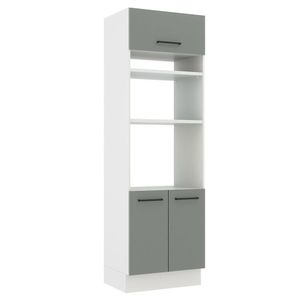 Torre Quente Armário de Cozinha 70 cm 3 Portas Branco/Cinza Agata Madesa