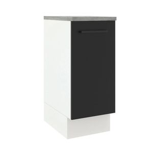 Balcão Madesa Agata 35 cm 1 Porta - Branco/Preto