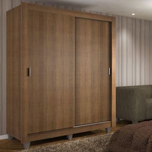 Guarda-Roupa Solteiro Madesa Dallas 2 Portas de Correr 2 Gavetas com Pés - Rustic
