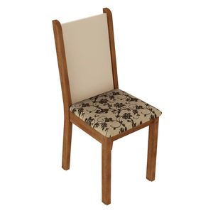 Kit 6 Cadeiras 4291 Madesa - Rustic/Crema/Bege Marrom