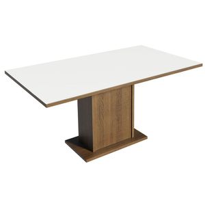 Mesa Madesa Retangular Tampo de Madeira 5275 - Rustic/Branco