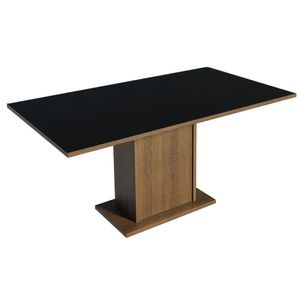 Mesa Madesa Retangular Tampo de Madeira 5275 Rustic/Preto