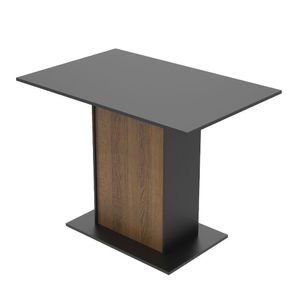 Mesa Madesa Retangular com Tampo de Madeira 5329 - Preto/Rustic