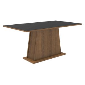 Mesa Madesa Retangular Tampo de Madeira 5364 - Rustic/Preto