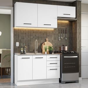 Armário de  Cozinha Compacta 180cm Branco Agata Madesa 09