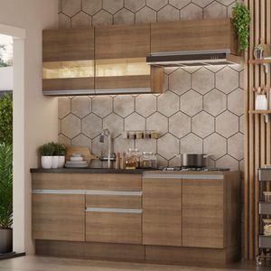 Armário de Cozinha Compacta 200cm Rustic Glamy Madesa 07