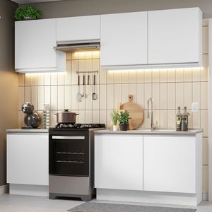 Armário de Cozinha Completa 240cm Branco Glamy Madesa 09