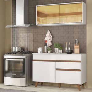 Armário de Cozinha Compacta 120cm Branco Reims Madesa 01