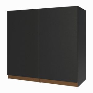 Armário Aéreo 70 cm 2 Portas Preto Reims Madesa