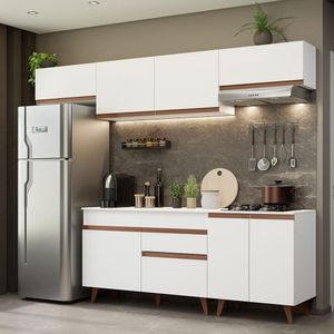 Armário de Cozinha Completa 260cm Branco Reims Madesa 10