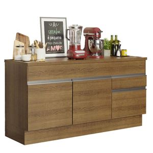 Balcão Madesa Glamy 150 cm 2 Portas e 2 Gavetas (Com Tampo) - Rustic