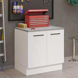 Balcão Multiuso 80cm 2 Portas Branco Agata Madesa