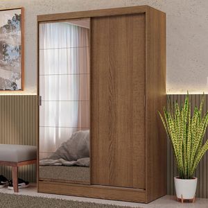 Guarda-Roupa 2 Portas de Correr com Espelho Rustic Max Madesa