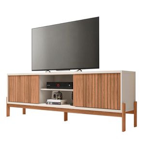 Rack Bancada para Tv até 72 Polegadas 2 Portas Ripado em Baixo Relevo Tannen Caemmun