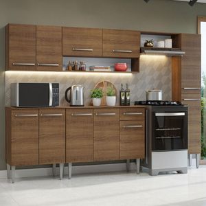 Armário de Cozinha Compacta 261 cm Rustic Emilly Madesa 09