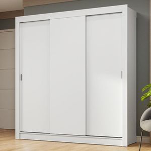 Guarda-Roupa Casal 3 Portas de Correr Branco Nobre Madesa