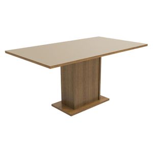 Mesa Madesa Retangular Tampo de Madeira 5275 - Rustic/Crema