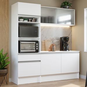 Armário de Cozinha Compacta 180cm Branco Topazio Madesa 86