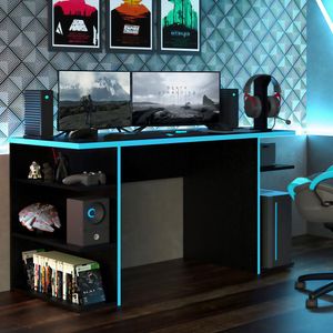 Mesa Computador Gamer Madesa 9409 - Preto/Azul