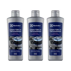 Kit Limpa Vidro e Vitrocerâmico de Indução Electrolux Remove Manchas e Gorduras 3 unidades