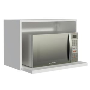 Armário Aéreo Madesa para Glamy, Lux, Reims 60 cm com Nicho para Microondas e Forno Elétrico - Branco