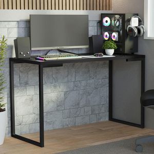 Mesa de Escritório Industrial Preta 120cm Nero Marquina Madesa