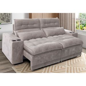 Sofá Ravena Retrátil Reclinável Ortonorte Nescau 2,50m