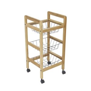 Fruteira Tramontina Montável em Madeira Teca com 3 Cestos