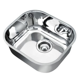 Cuba de Embutir n.0 Docol Invicta 40x34x18 cm em Aço Inox Alto Brilho com Válvula 4.1/2"