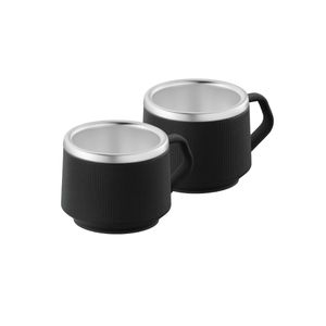 Kit 2 Xícaras para Café Tramontina em Aço Inox Preto 80 ml