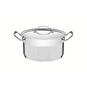 Caçarola Funda Tramontina Professional Aço Inox 3,6L com Tampa Plana e Fundo Triplo 20cm