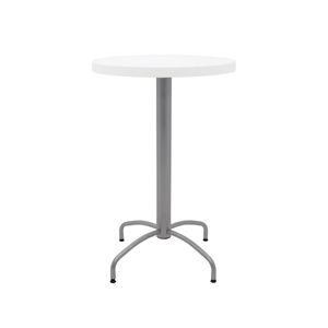 Mesa Redonda Tramontina Gama Alta em Polipropileno Branco com Base em Aço Carbono