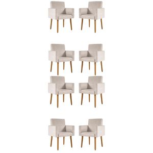 Kit 08 Cadeiras Poltrona Courino Recepção - Balaqui Decor