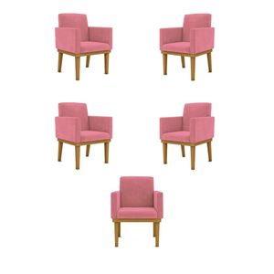 Kit 05 Poltronas Decorativa Reforçada Oferta - Balaqui Decor Rosa