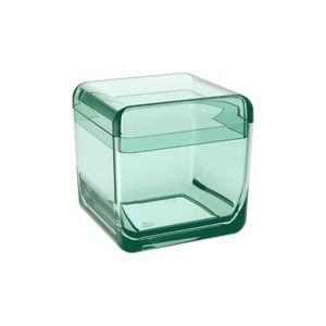 Porta-Algodão Cotonetes Cor Verde Soft Plástico Linha Cube Coza