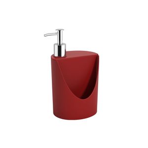 Dispenser Coza para detergente líquido e esponja 600ml, Vermelho Bold (vermelho escuro), linha Basic Coza 12 cm x10,5 cm x 18 cm