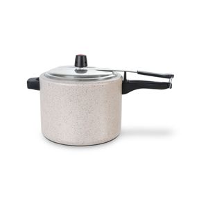 Panela de Pressão 23 cm 7,5 L Revestimento Cerâmico Mineral Resist Cor Vanilla Linha Ceramic Life Vapt Brinox